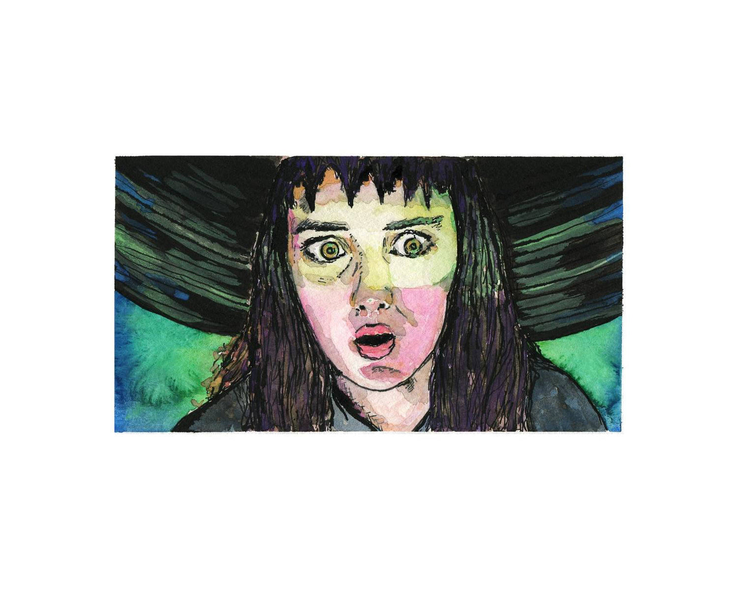 Lydia Deetz Beetlejuice Watercolor Art Print/ Winona Ryder/ Tim Burton/ 80s/ Movie Art/ Home Decor
