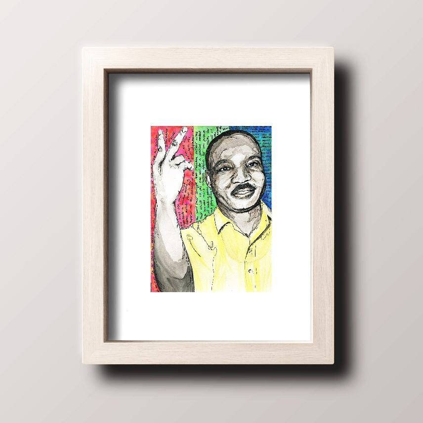 MLK Jr. Watercolor Art Print 11x14"/ Dr. Martin Luther King Jr./ Nobel Prize/ Peace/ Justice/ Home Decor