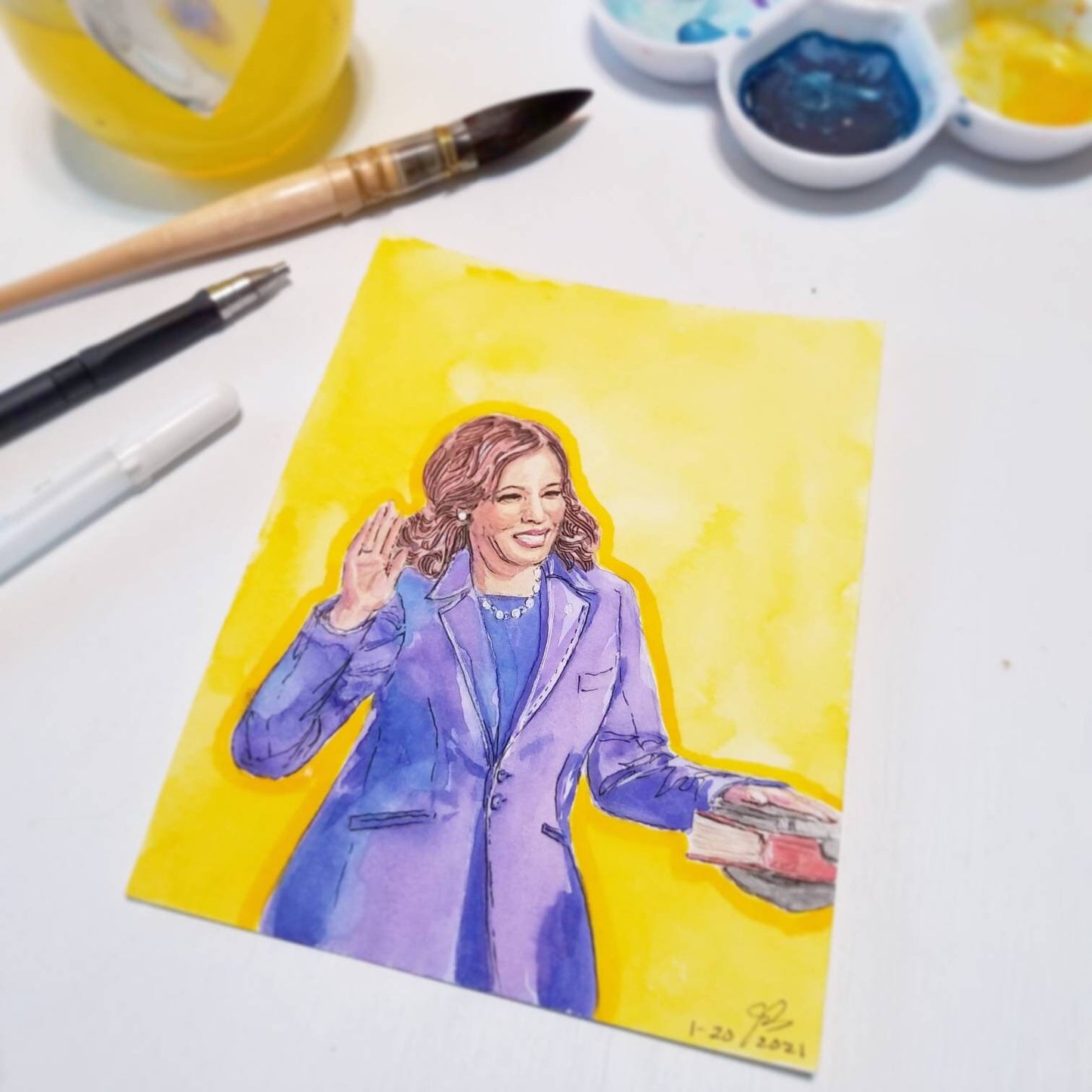 Kamala Harris Madam Vice President Watercolor Art Print / MVP/ Mamala/ Kamala/ Vice President/ Home Decor