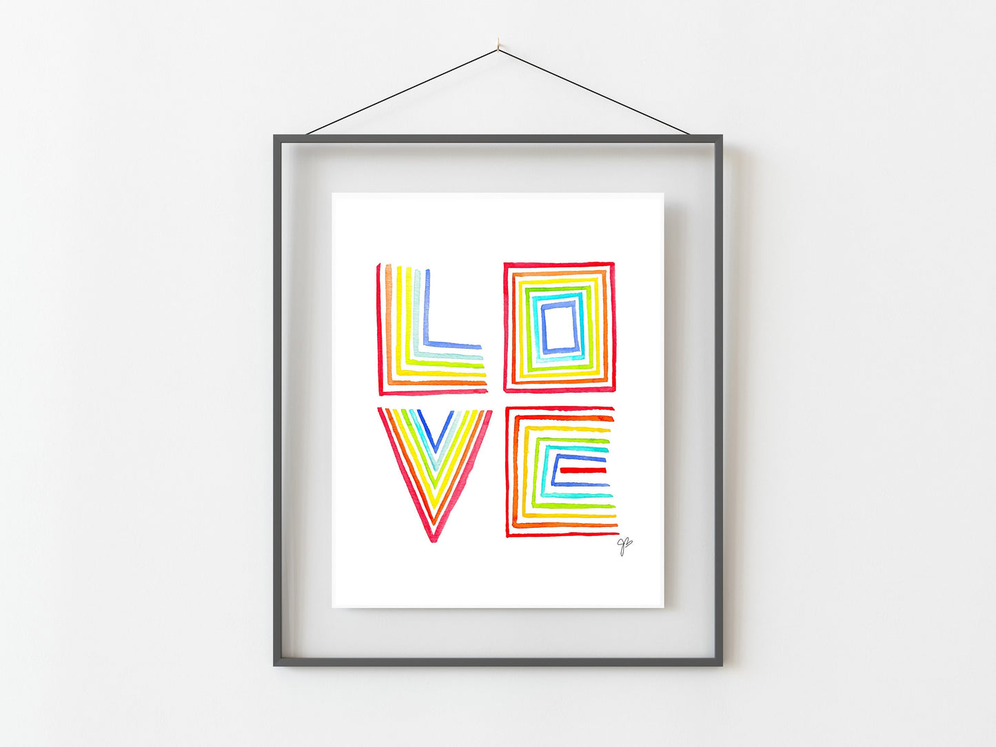 Rainbow Love Watercolor Art Print/ Love is Love/ Rainbow Art/ Love Art/ Watercolor Artwork