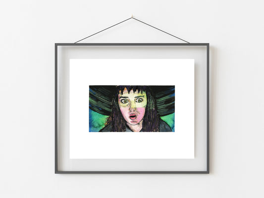 Lydia Deetz Beetlejuice Watercolor Art Print/ Winona Ryder/ Tim Burton/ 80s/ Movie Art/ Home Decor