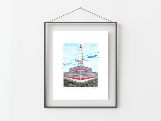 TWA Kansas City Watercolor Art Print/ Kansas City Artwork/ Downtown Kansas City/ KC Artwork/ Home Decor