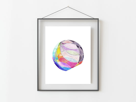 Color Wheel Abstract Watercolor Art Print/ Rainbow Art/ Abstract Art/ Geometry Art/ Home Decor/ Colorful Art/ Ink Art